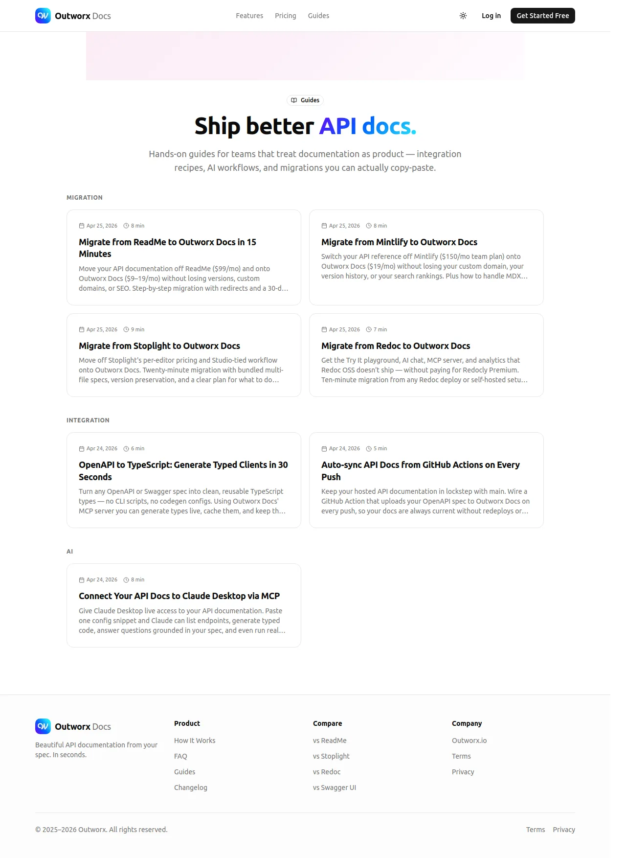 Screenshot of Outworx Docs