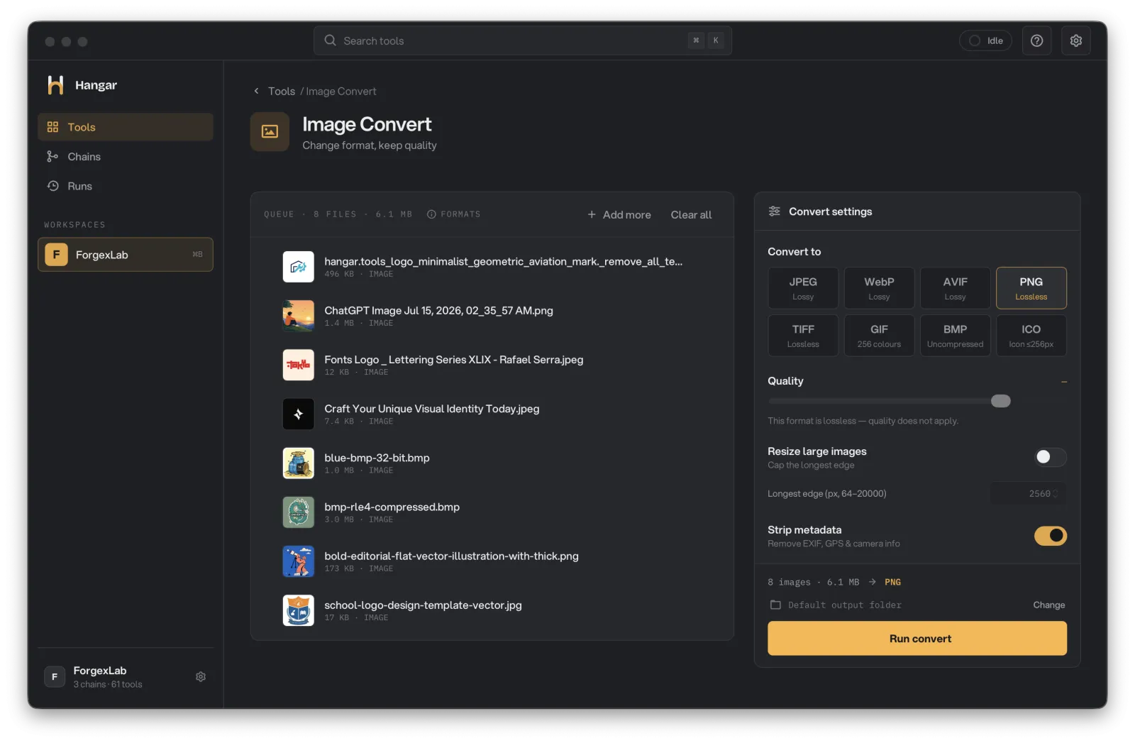 Screenshot of Hangar