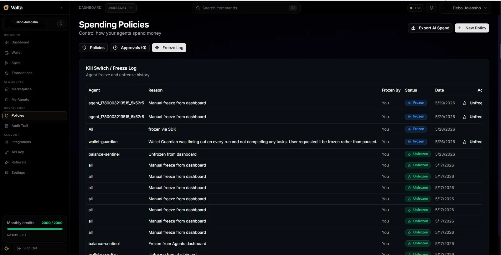 Screenshot of Valta