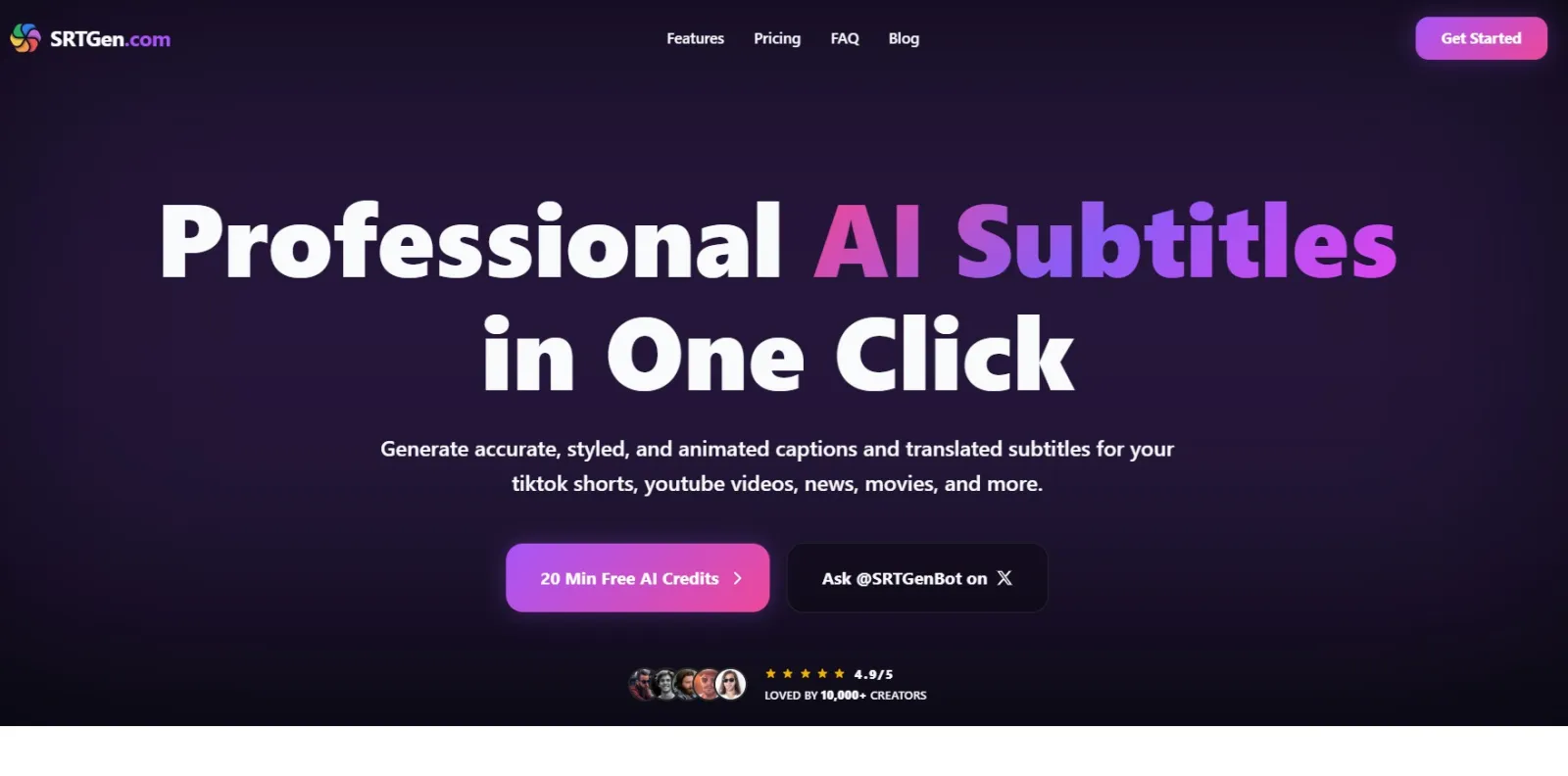 SRTGen - AI Subtitle & SRT File Generator