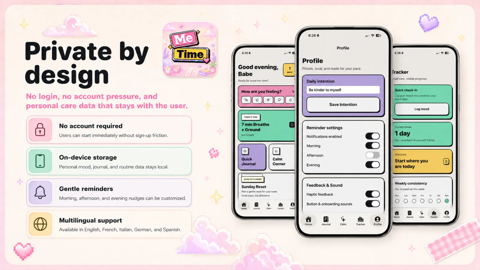 Screenshot of MeTime: Self Care for Women