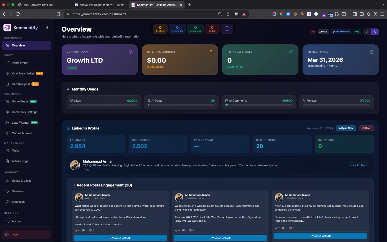 Screenshot of kommentify