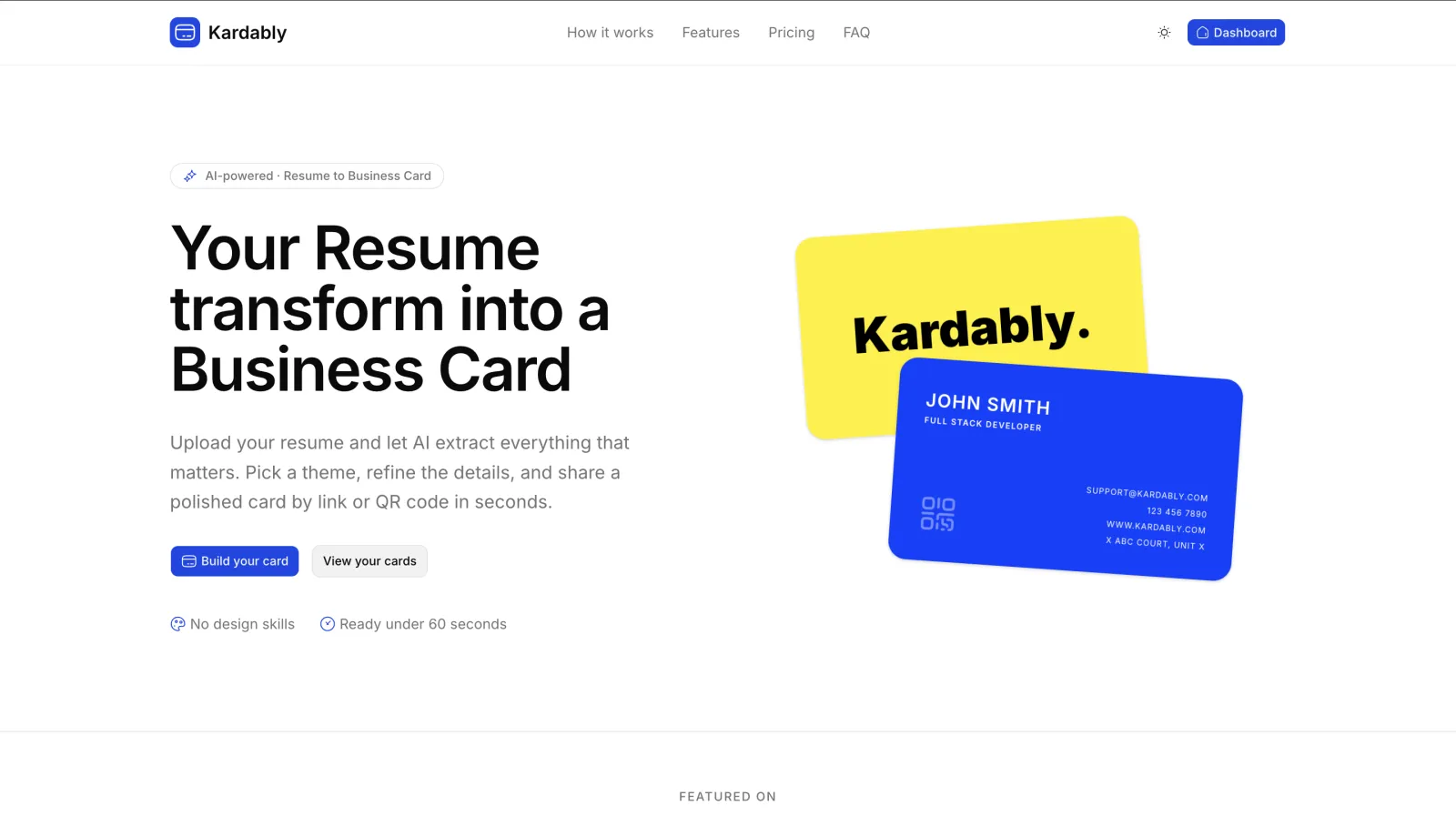 Screenshot of Kardably