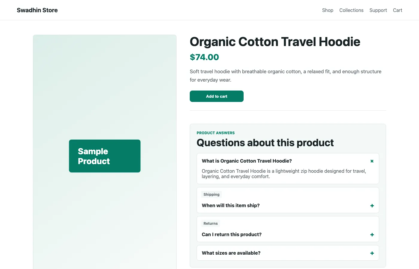 Screenshot of AEO FAQ Generator for WooCommerce
