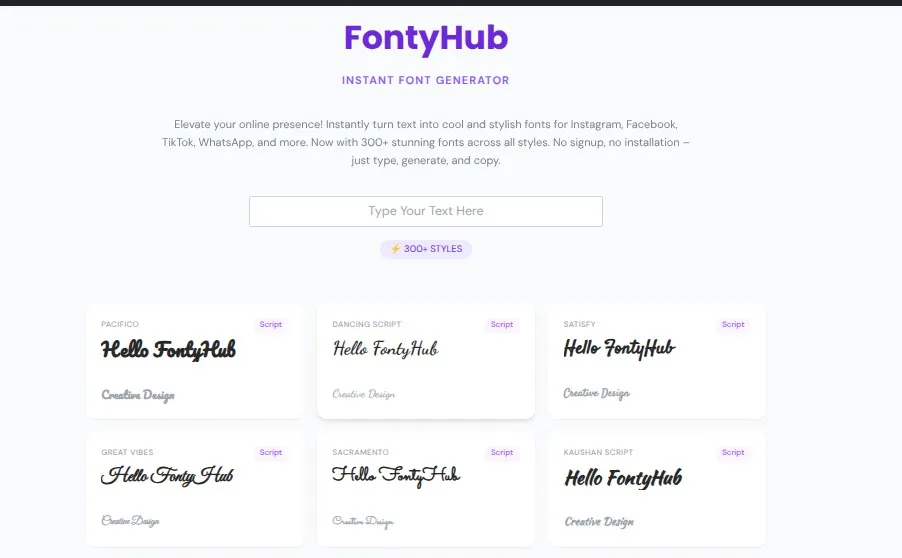 Screenshot of Fonty hub