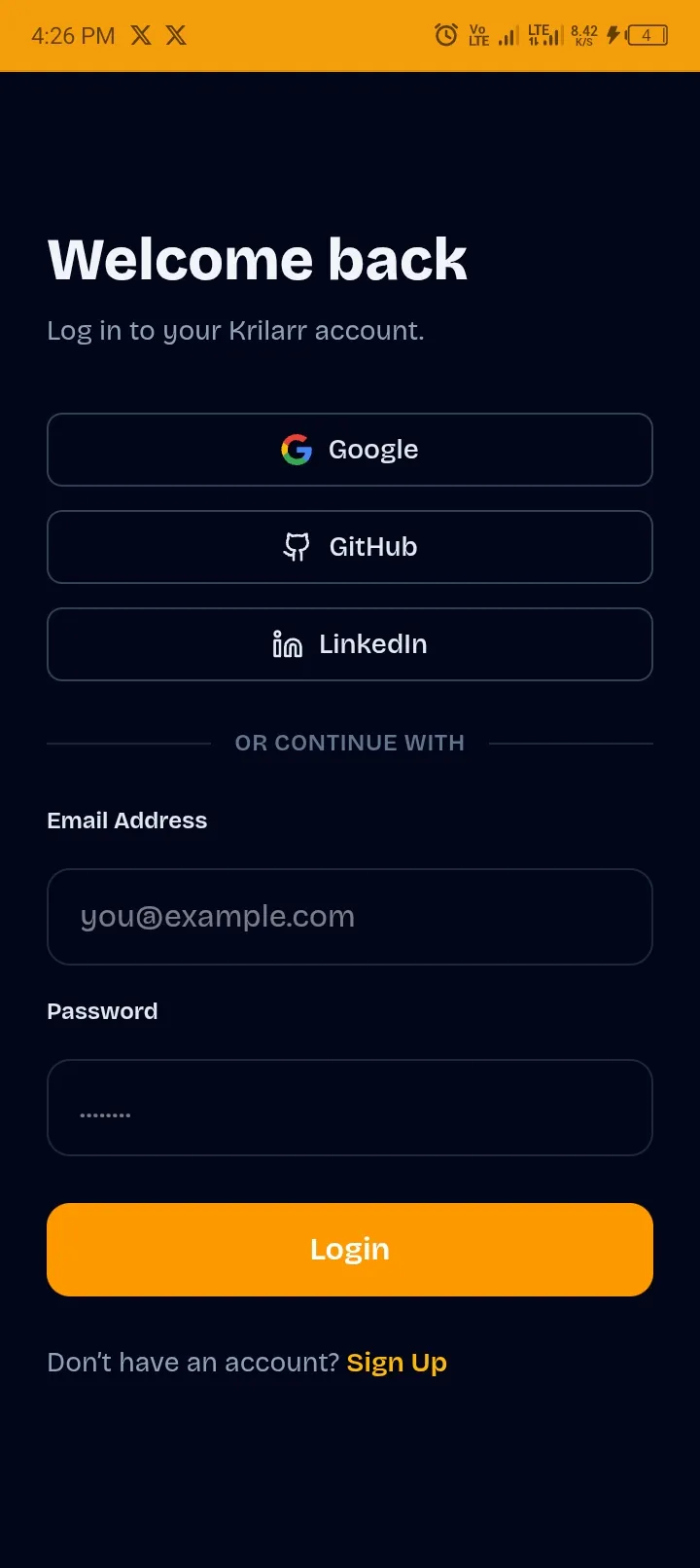 Screenshot of Krilarr - Verifiable Work for Developers and Freelancers