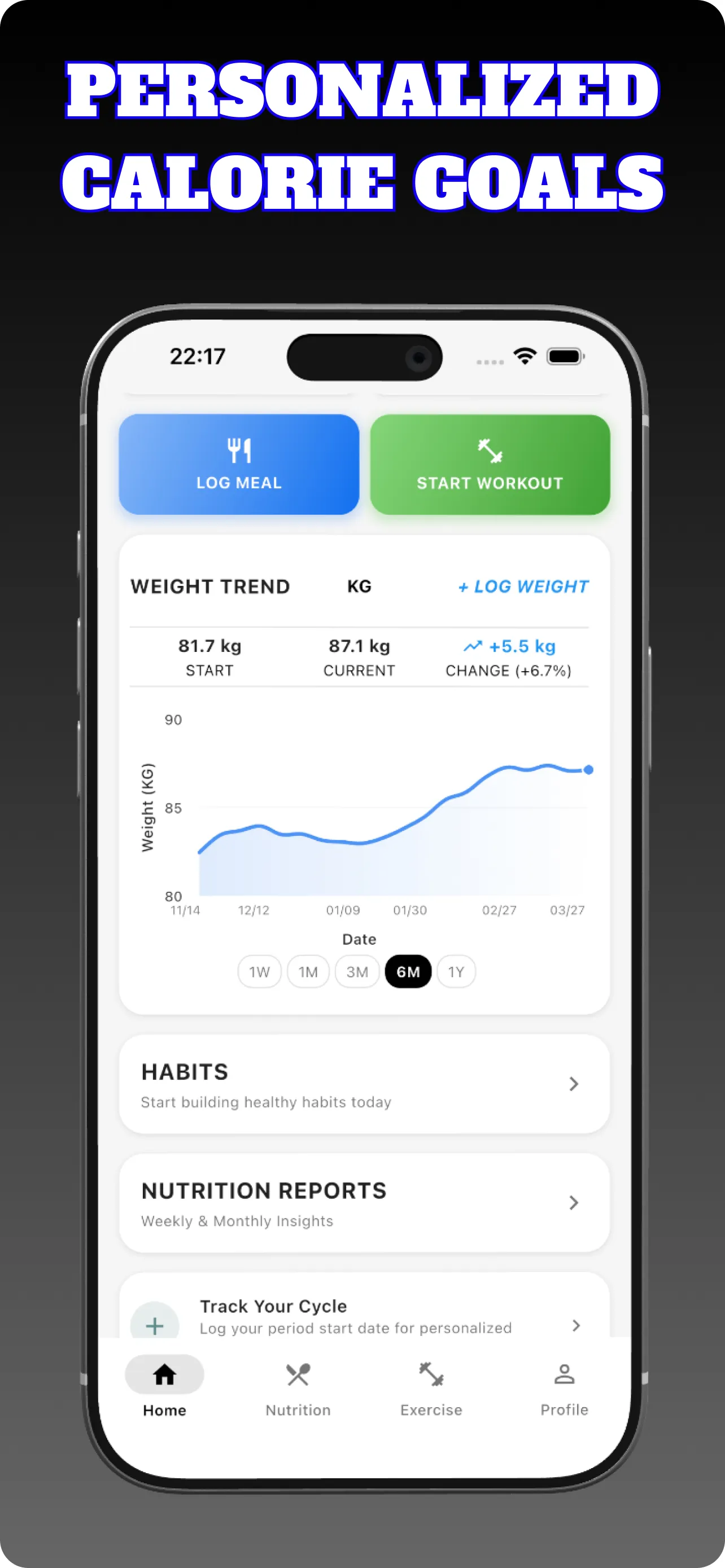 Screenshot of Salute: Nutrition & Fitness