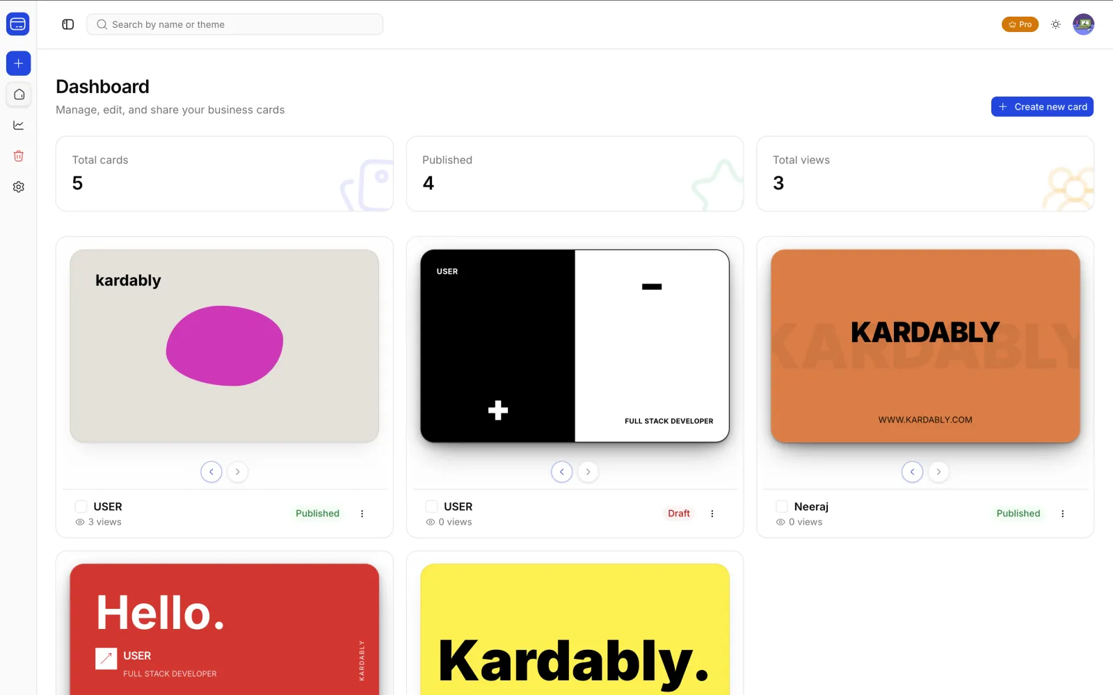 Screenshot of Kardably