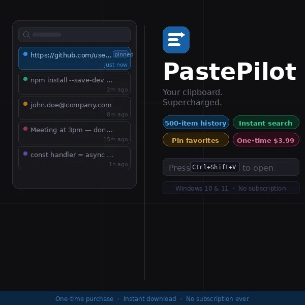 Screenshot of PastePilot
