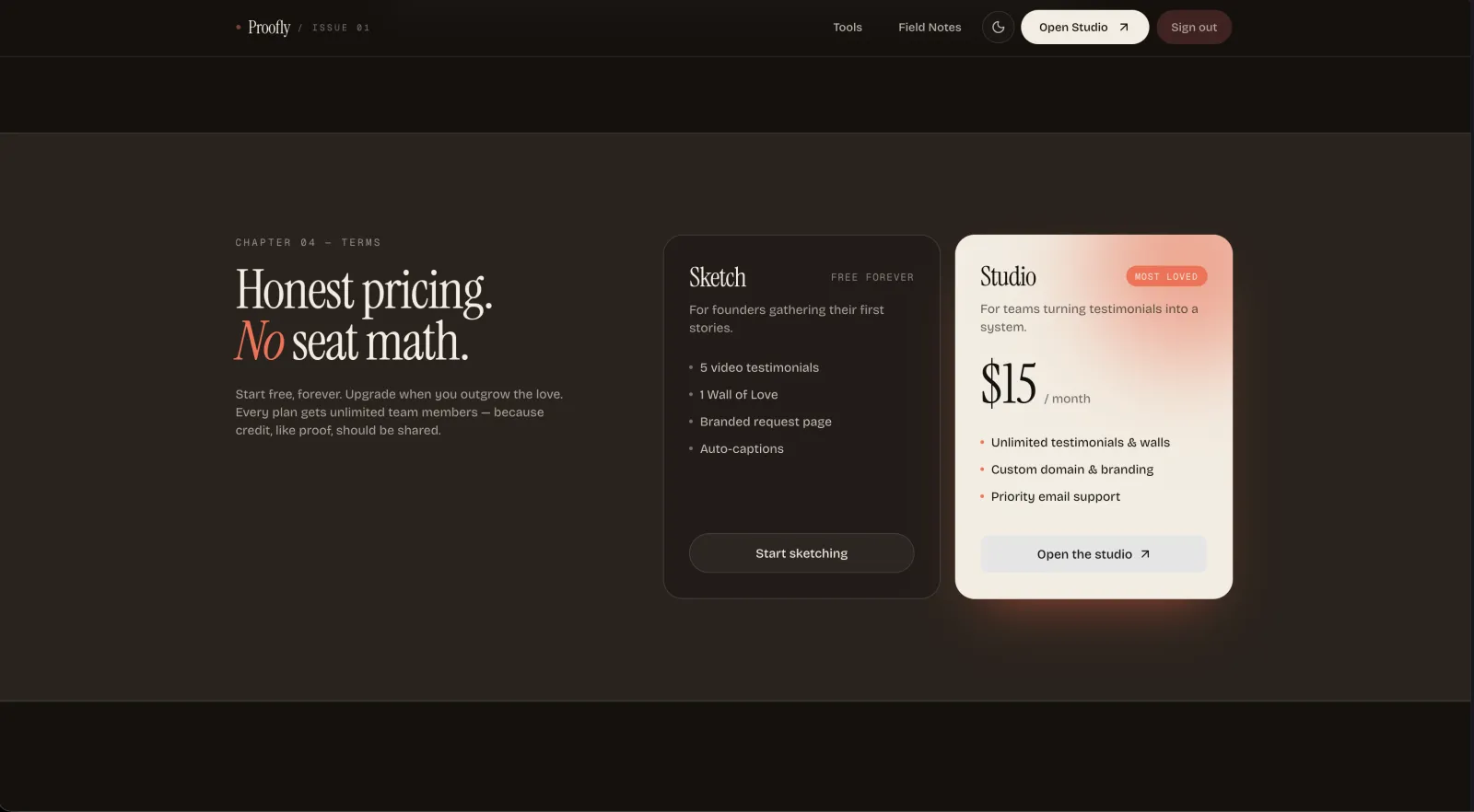 Screenshot of Proofly