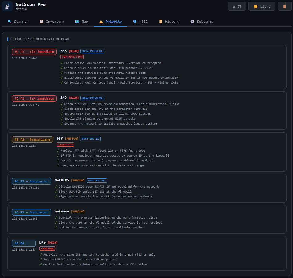 Screenshot of NetScan Pro