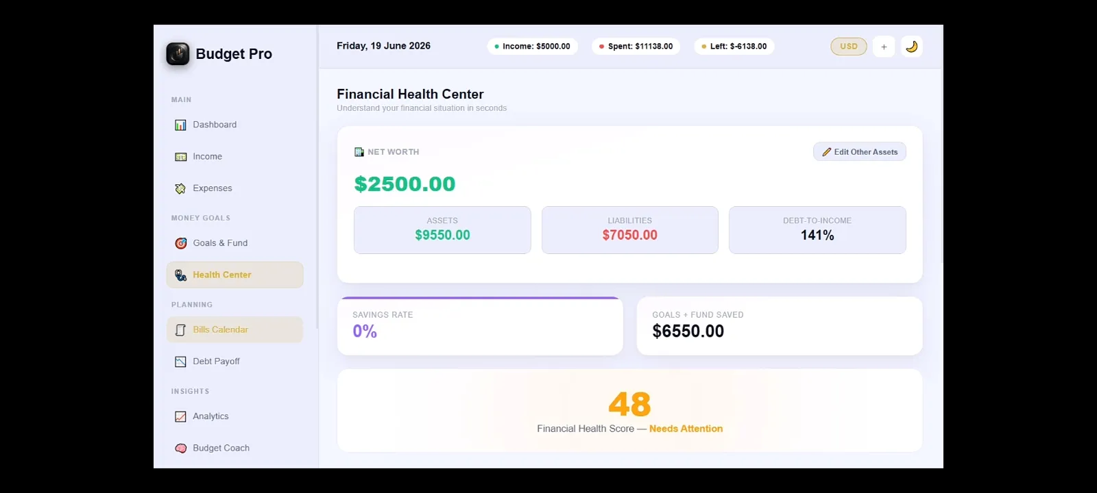Screenshot of Budget Pro