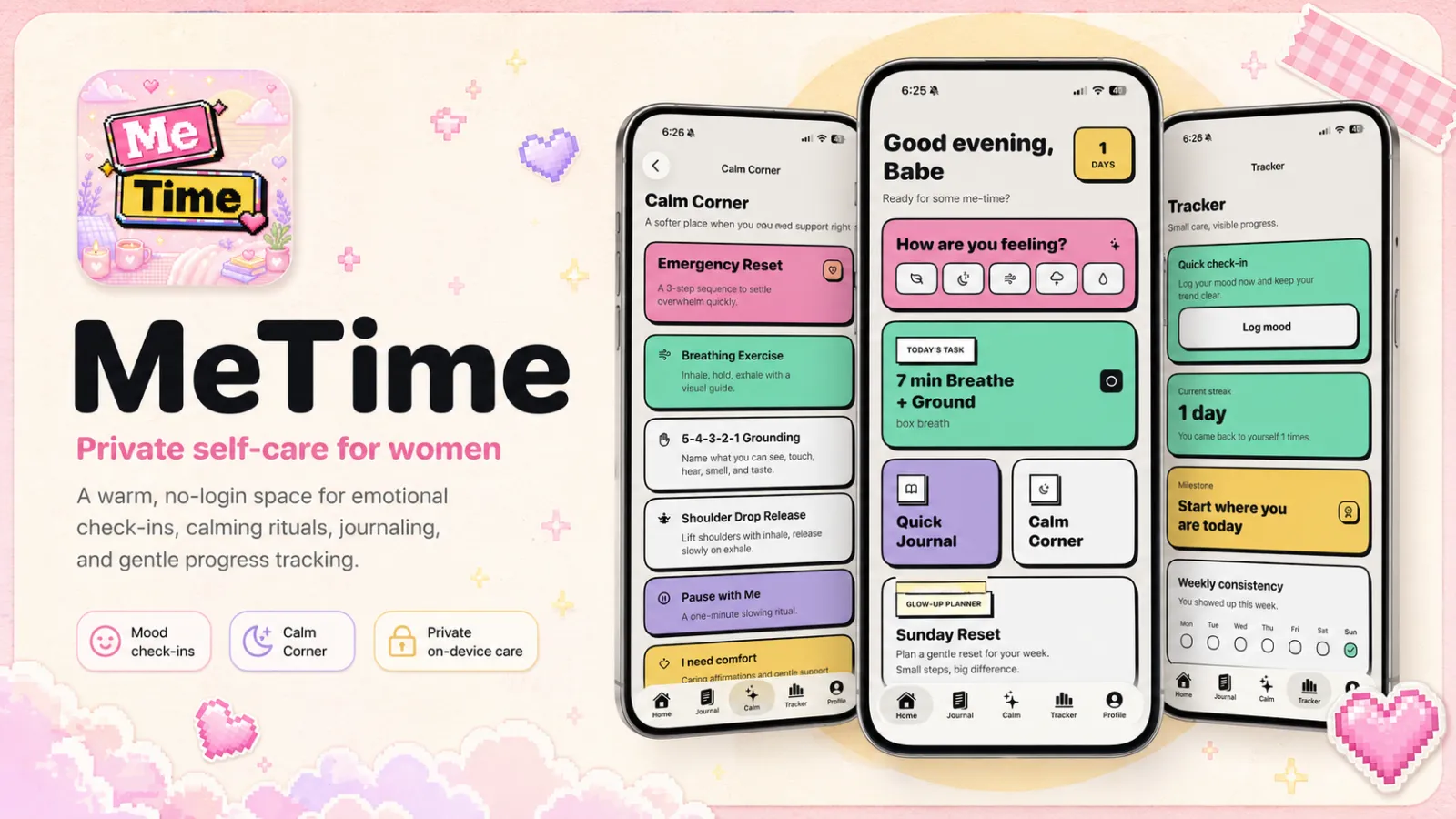 Screenshot of MeTime: Self Care for Women