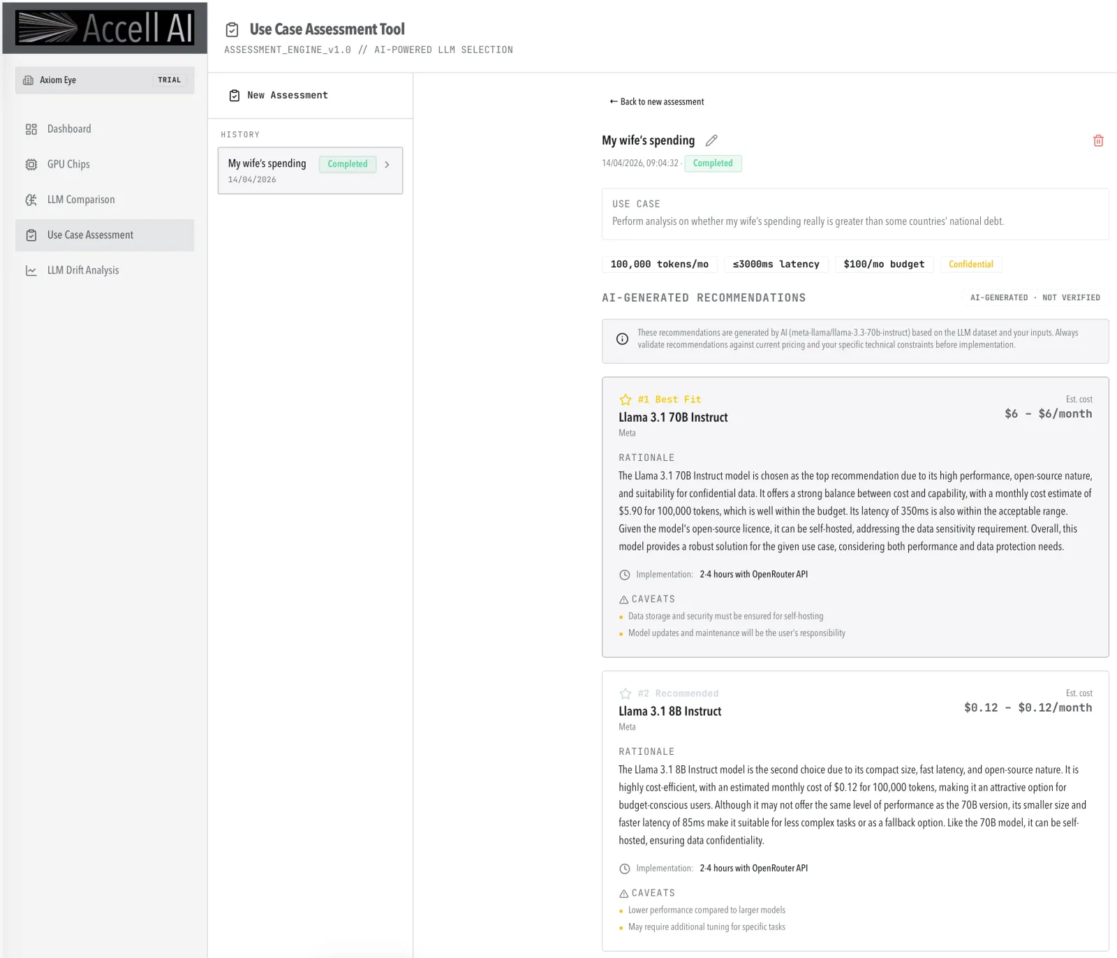 Screenshot of AccellAI