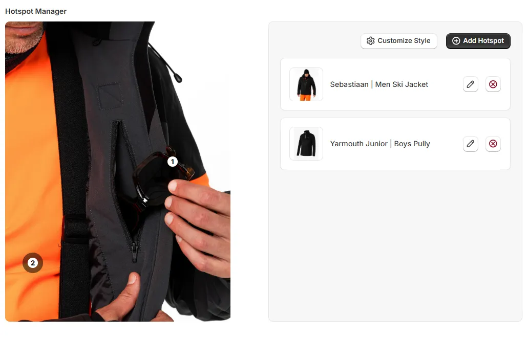 Screenshot of Hotshop: Product Image Hotspot
