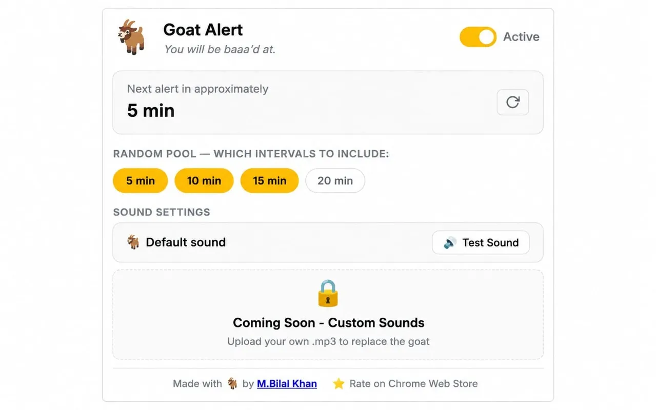 Screenshot of Goat Alert