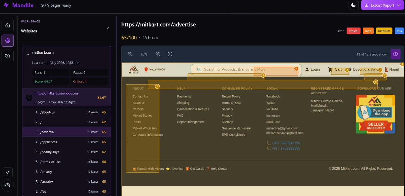 Screenshot of Mandlix