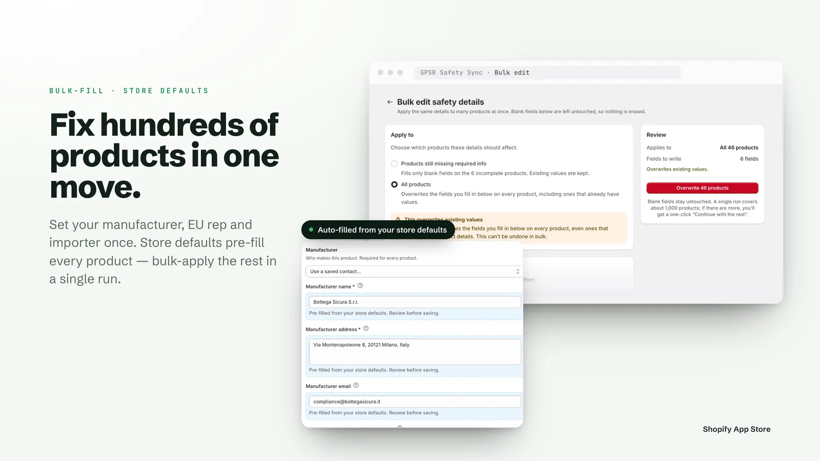 Screenshot of GPSR Safety Sync