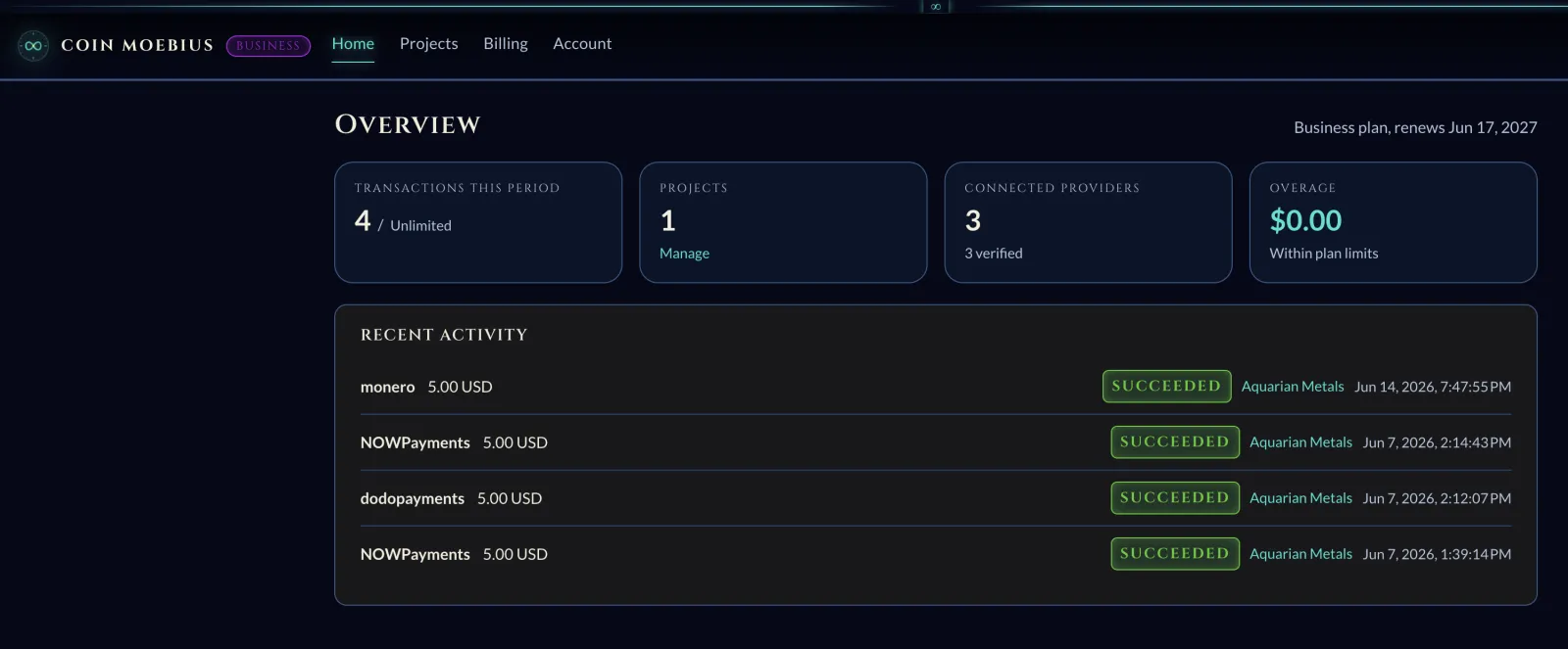 Screenshot of Coin Moebius