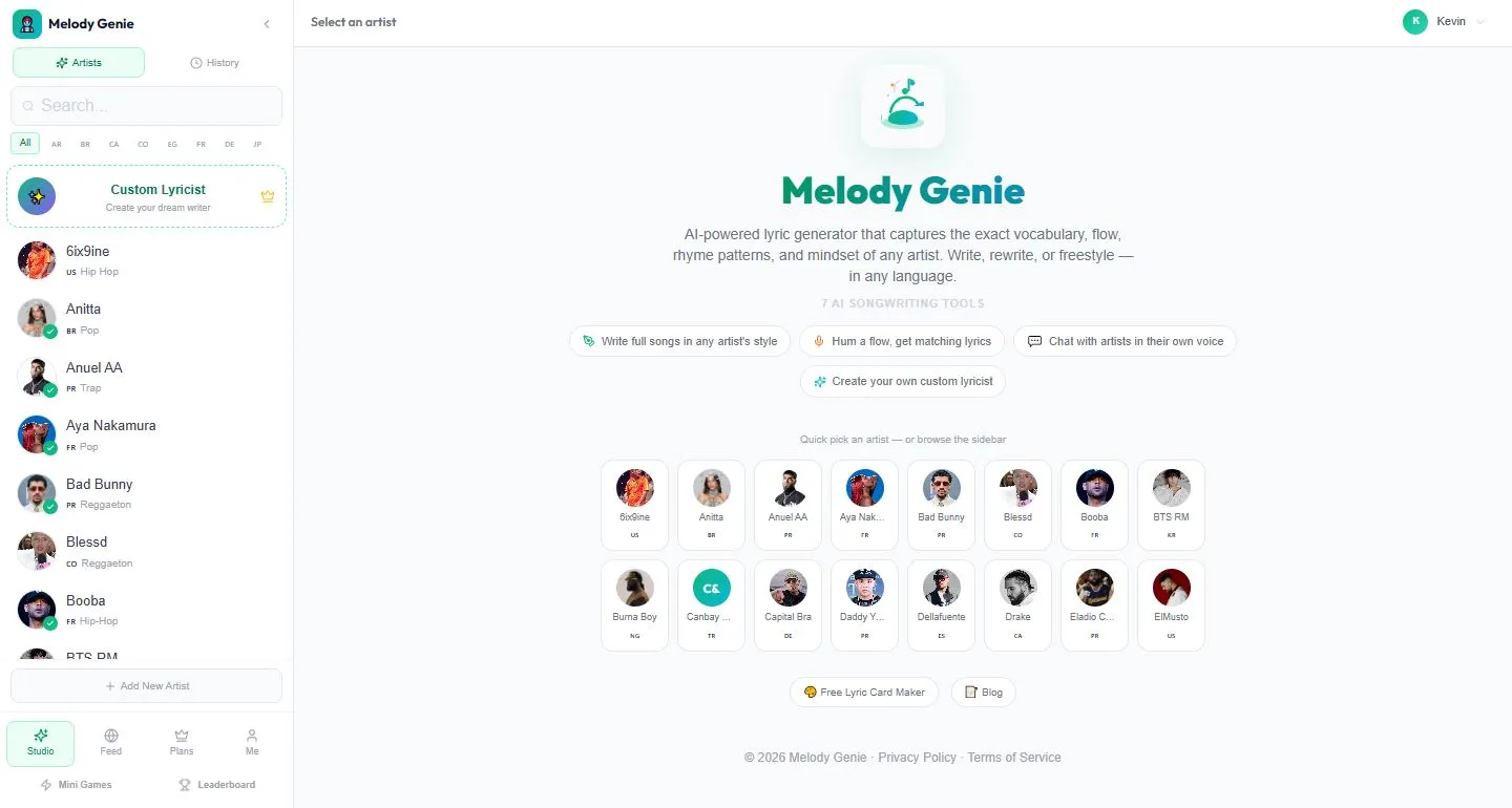 Screenshot of Melody Genie