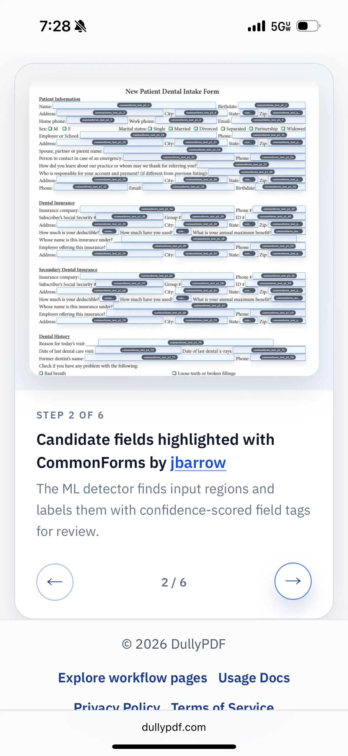 Screenshot of DullyPDF