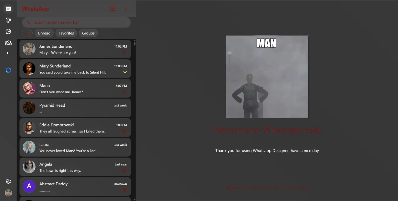 Screenshot of Whatsapp Web Designer