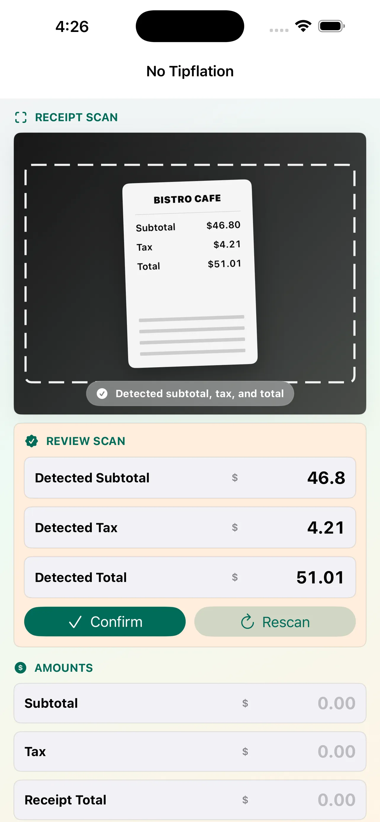 Screenshot of No tipflation