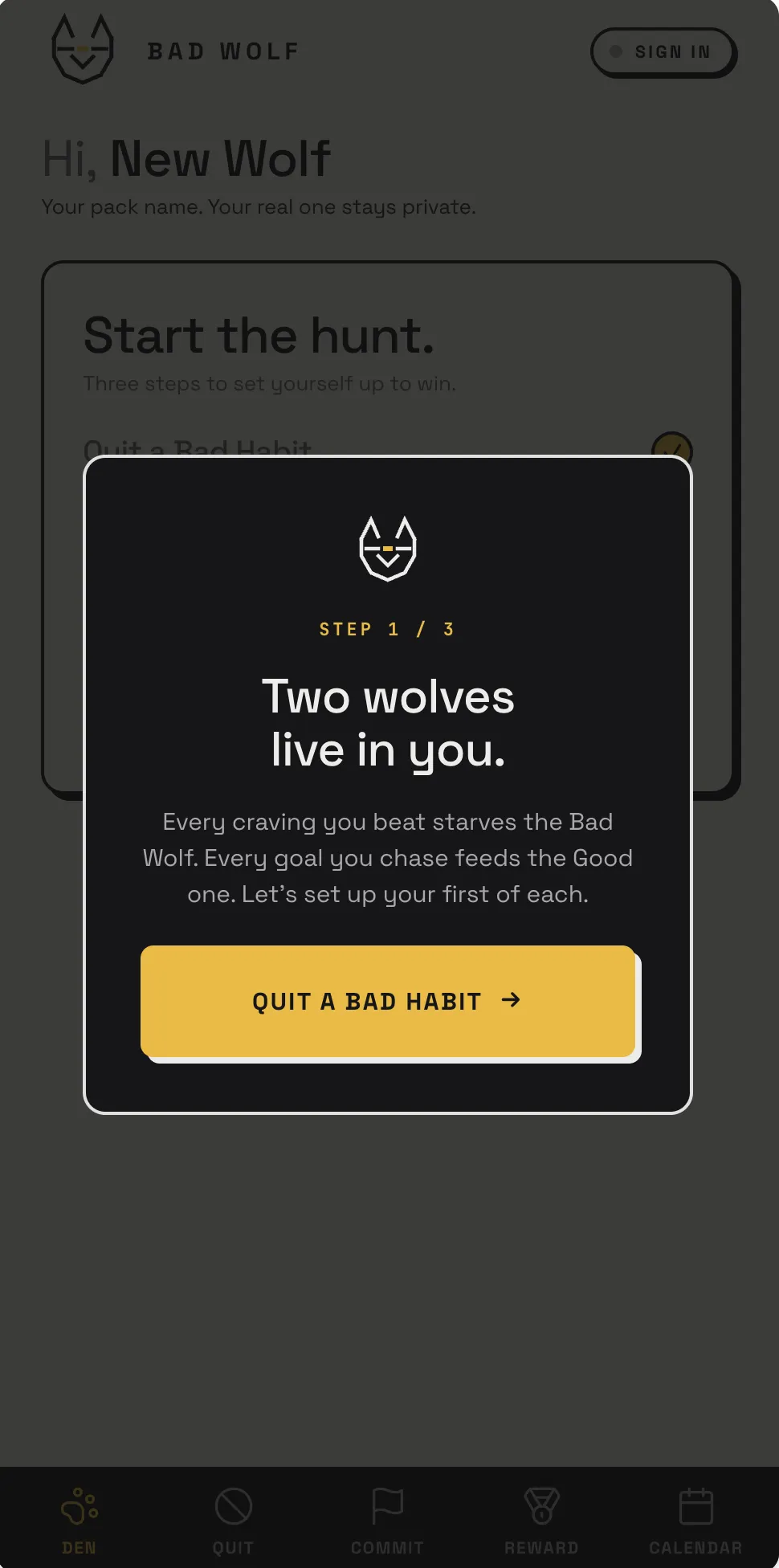 Screenshot of Bad Wolf