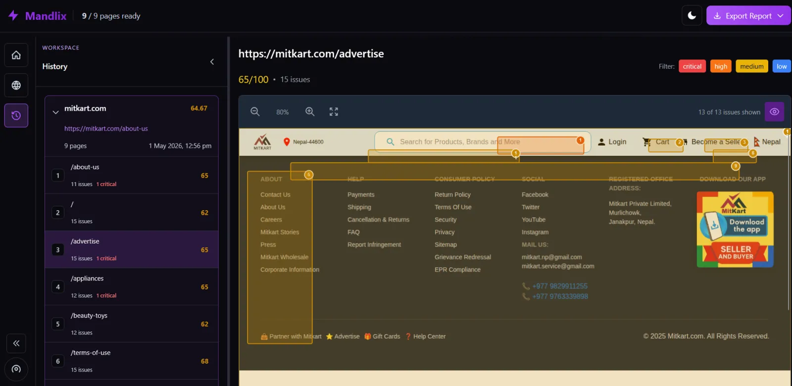 Screenshot of Mandlix