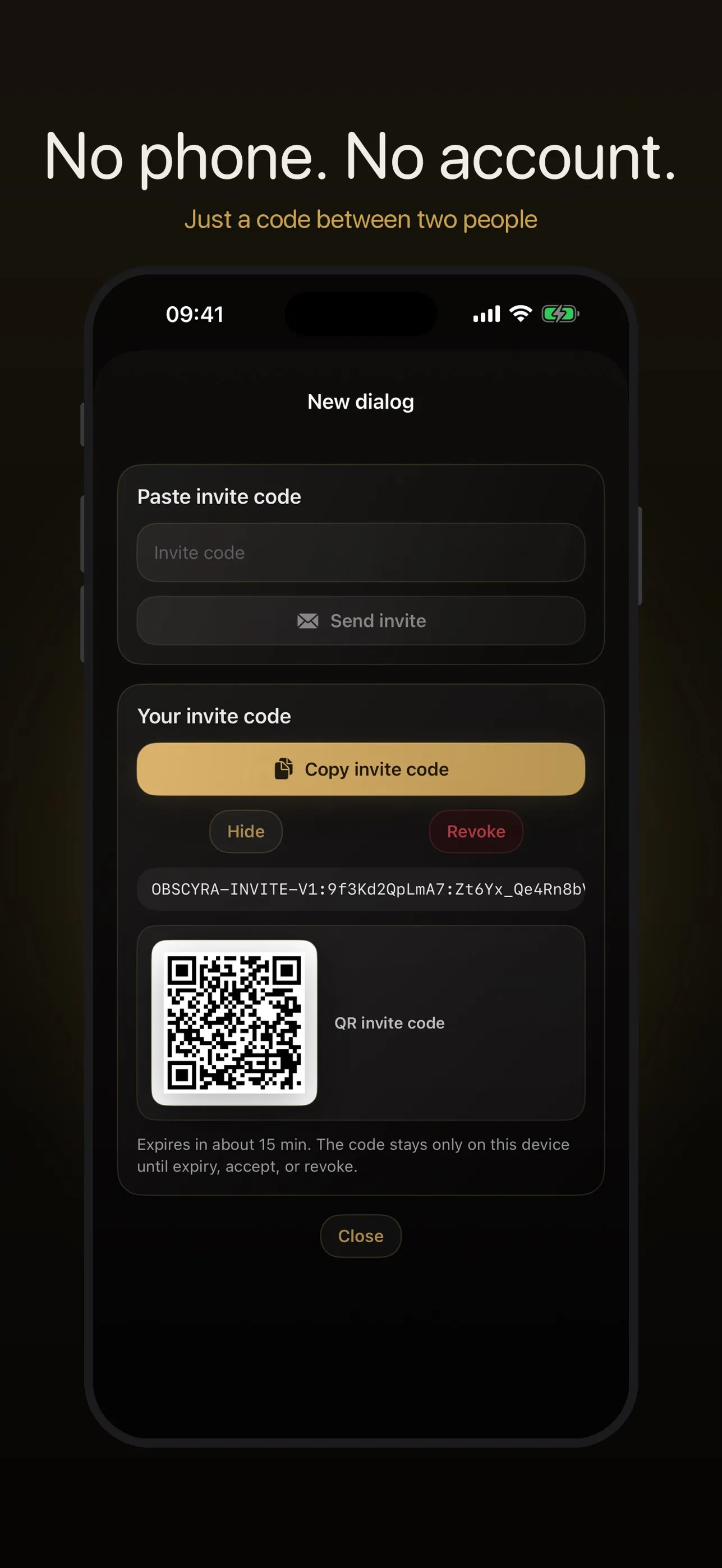 Screenshot of Obscyra — Live Private iOS Messenger