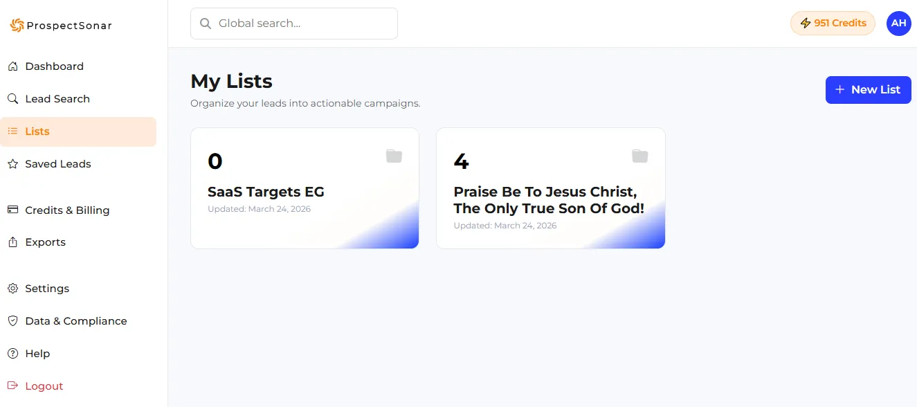 Screenshot of Prospect Sonar