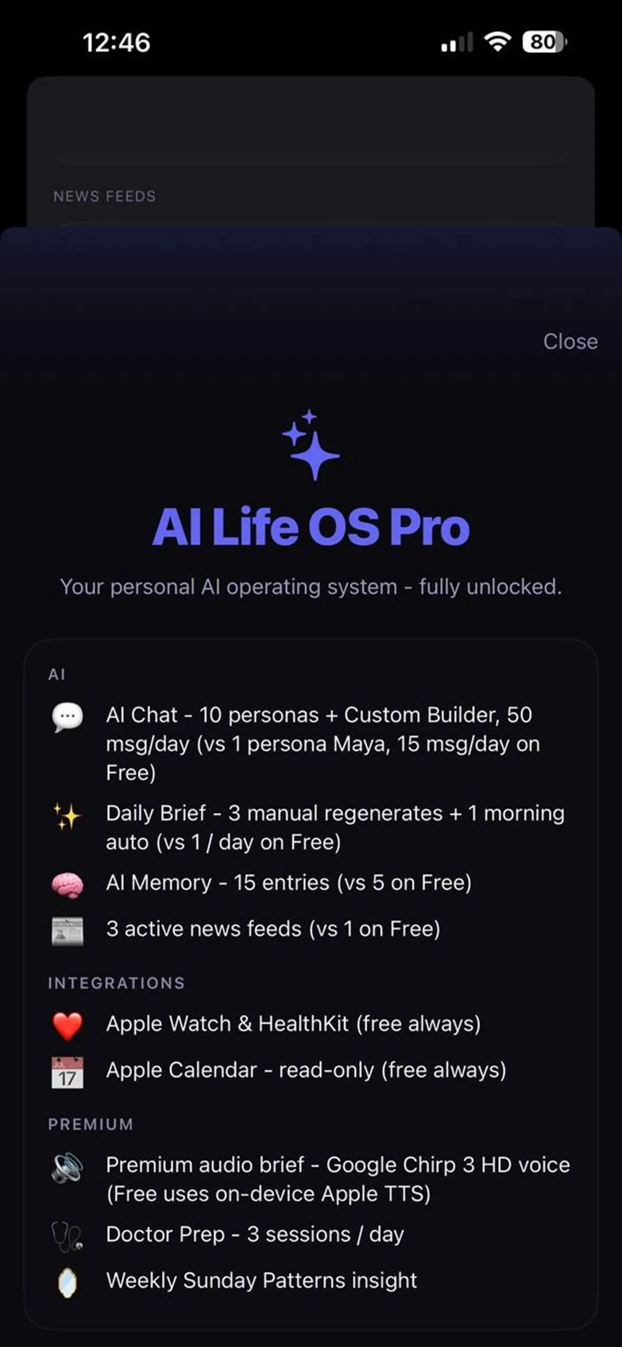 Screenshot of AI Life OS