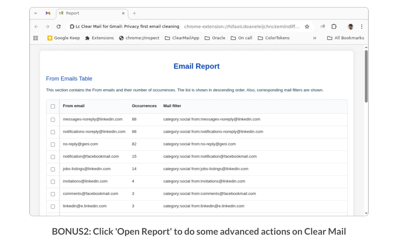 Screenshot of Clear Mail for Gmail