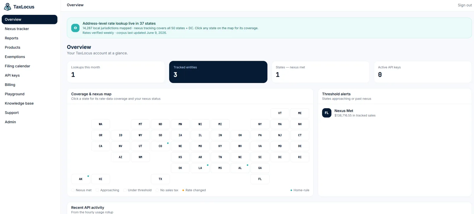 Screenshot of TaxLocus
