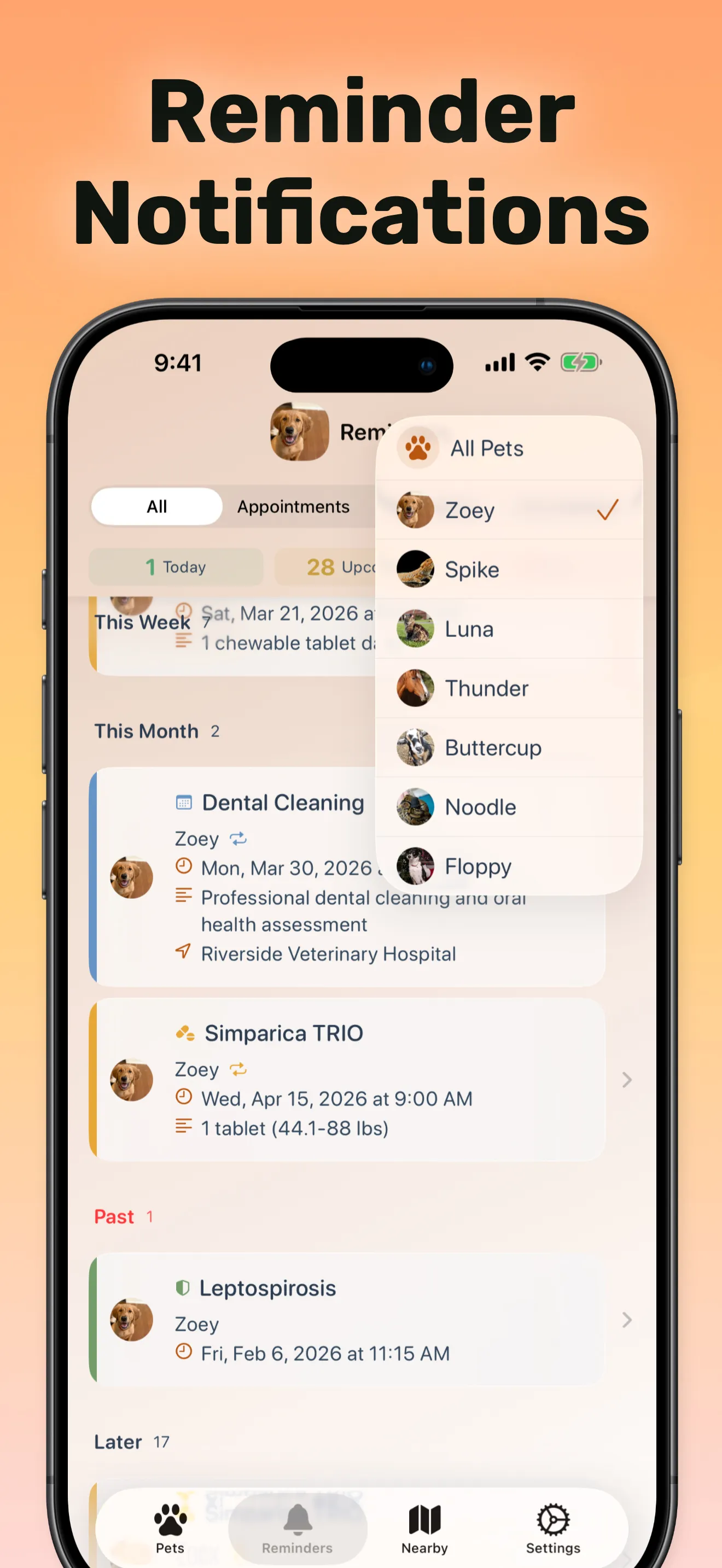 Screenshot of PetFetch - Pet Organizer