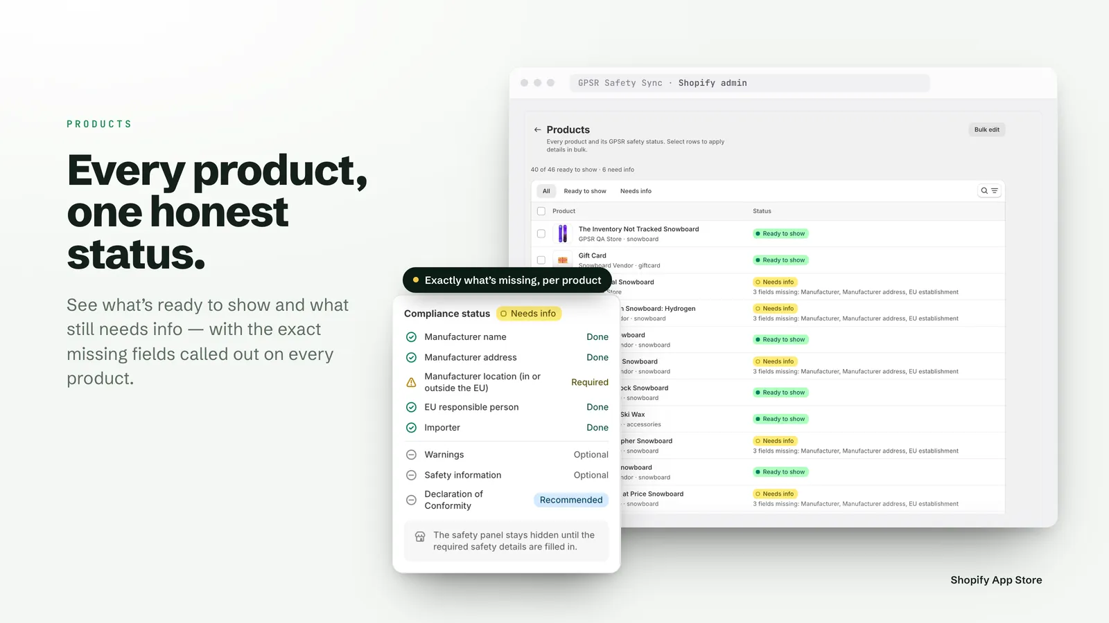 Screenshot of GPSR Safety Sync