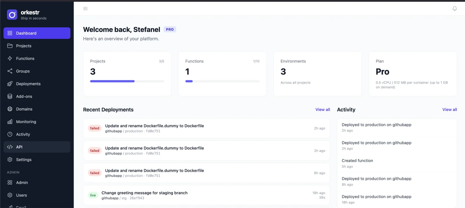 Screenshot of orkestr