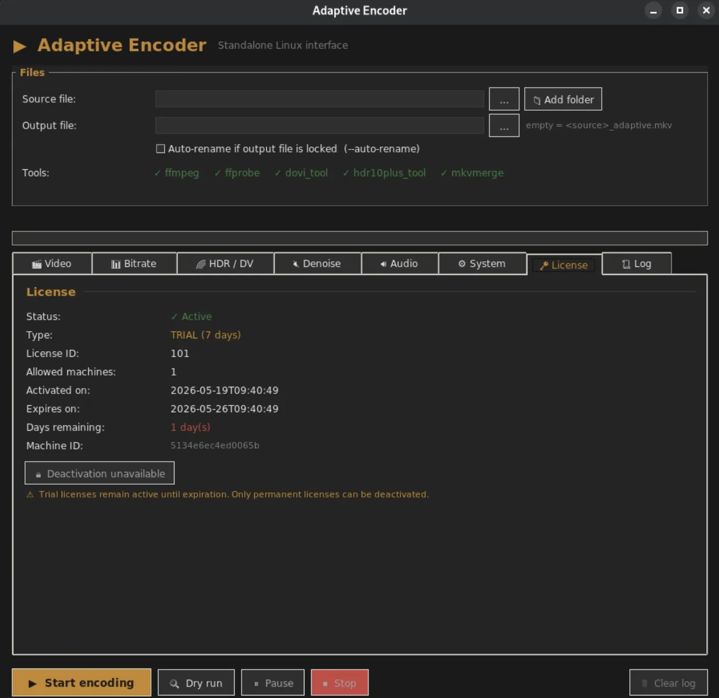 Screenshot of Adaptive Video Encoder