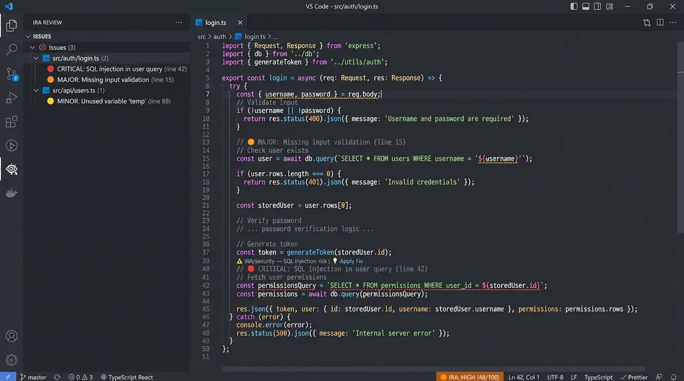 Screenshot of IRA - Intelligent Review Assistant