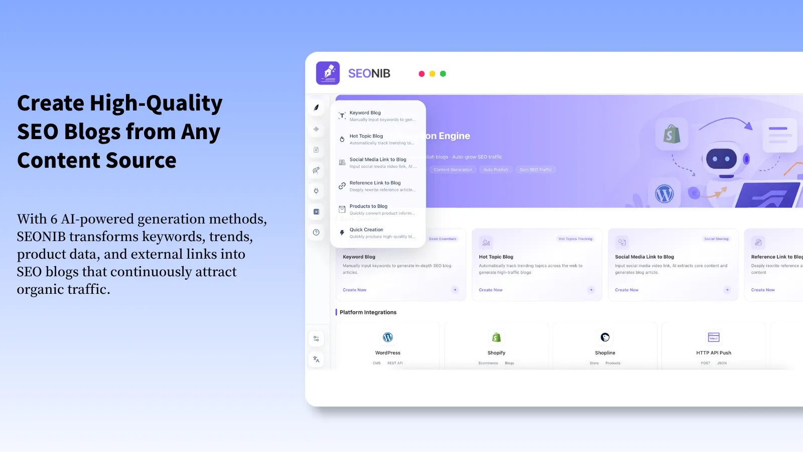 Screenshot of SEONIB