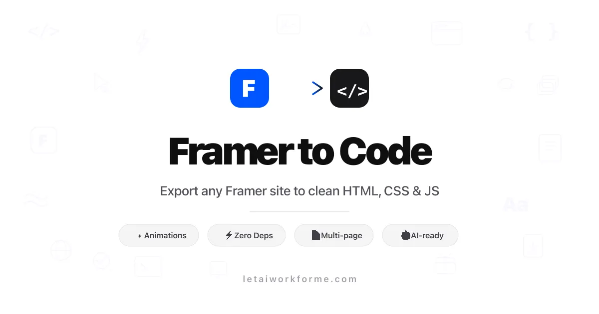Screenshot of Framer Export — Convert Framer to Code in 45 Seconds