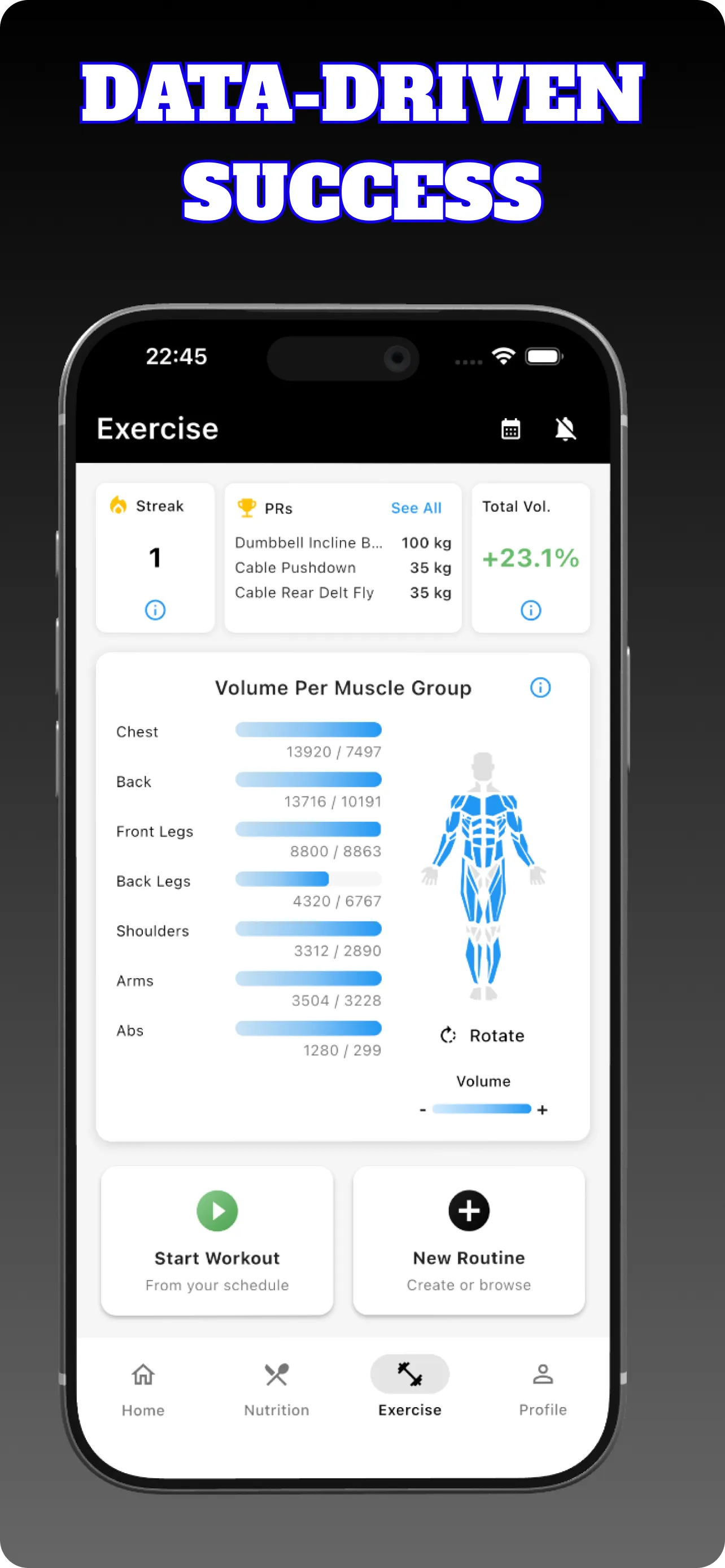 Screenshot of Salute: Nutrition & Fitness