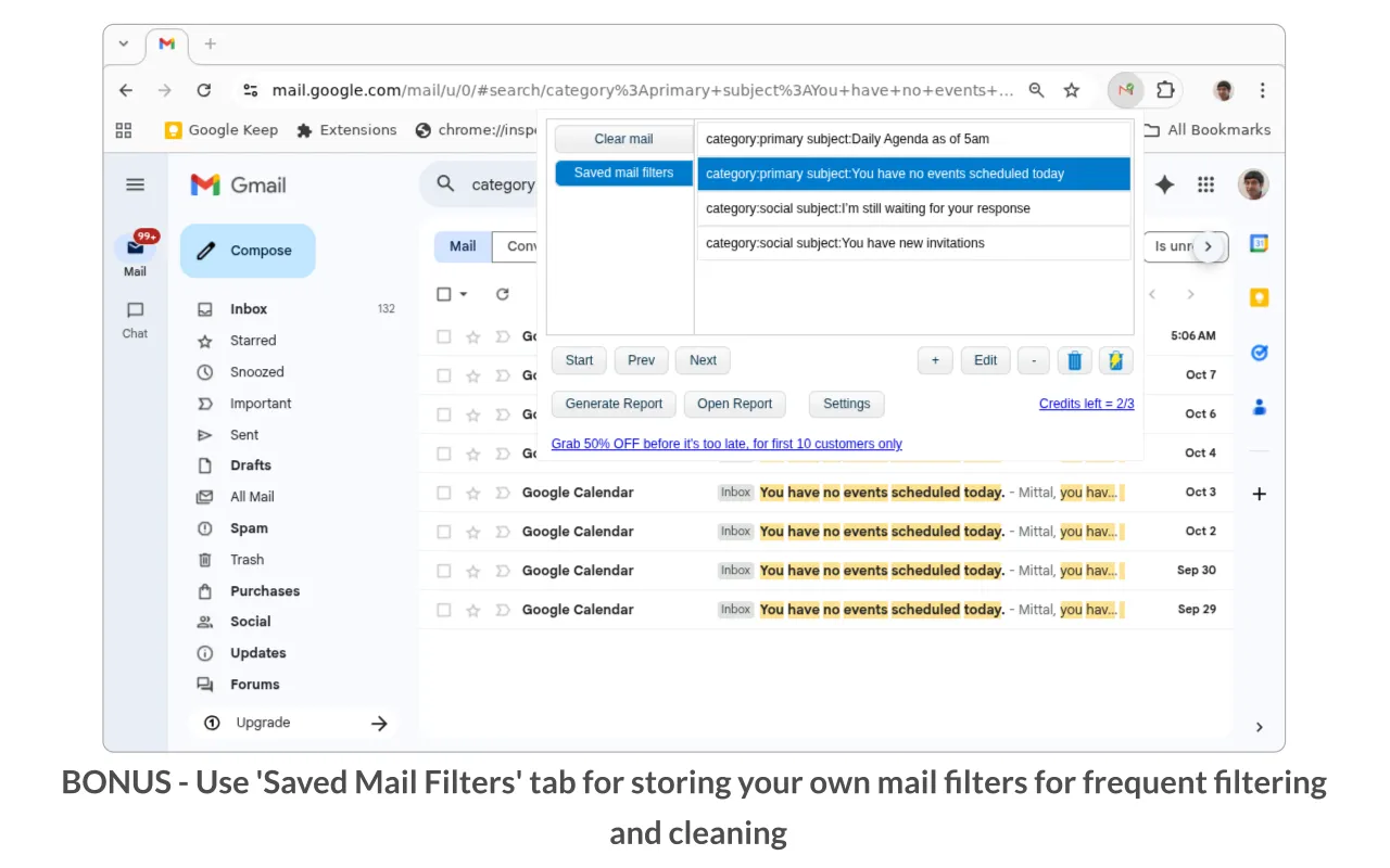 Screenshot of Clear Mail for Gmail