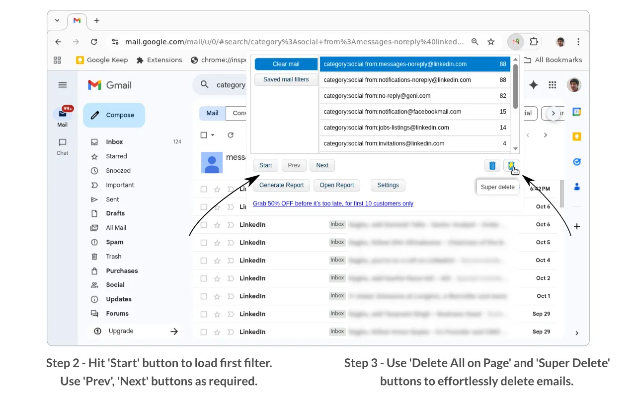 Screenshot of Clear Mail for Gmail