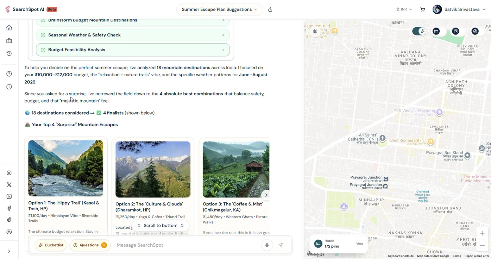 Screenshot of SearchSpot AI