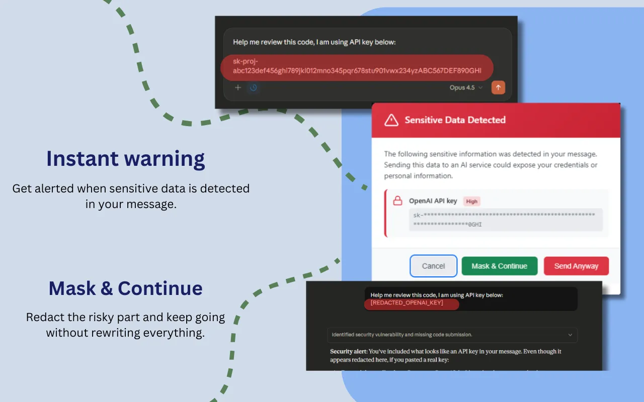 Screenshot of AI Leak Checker