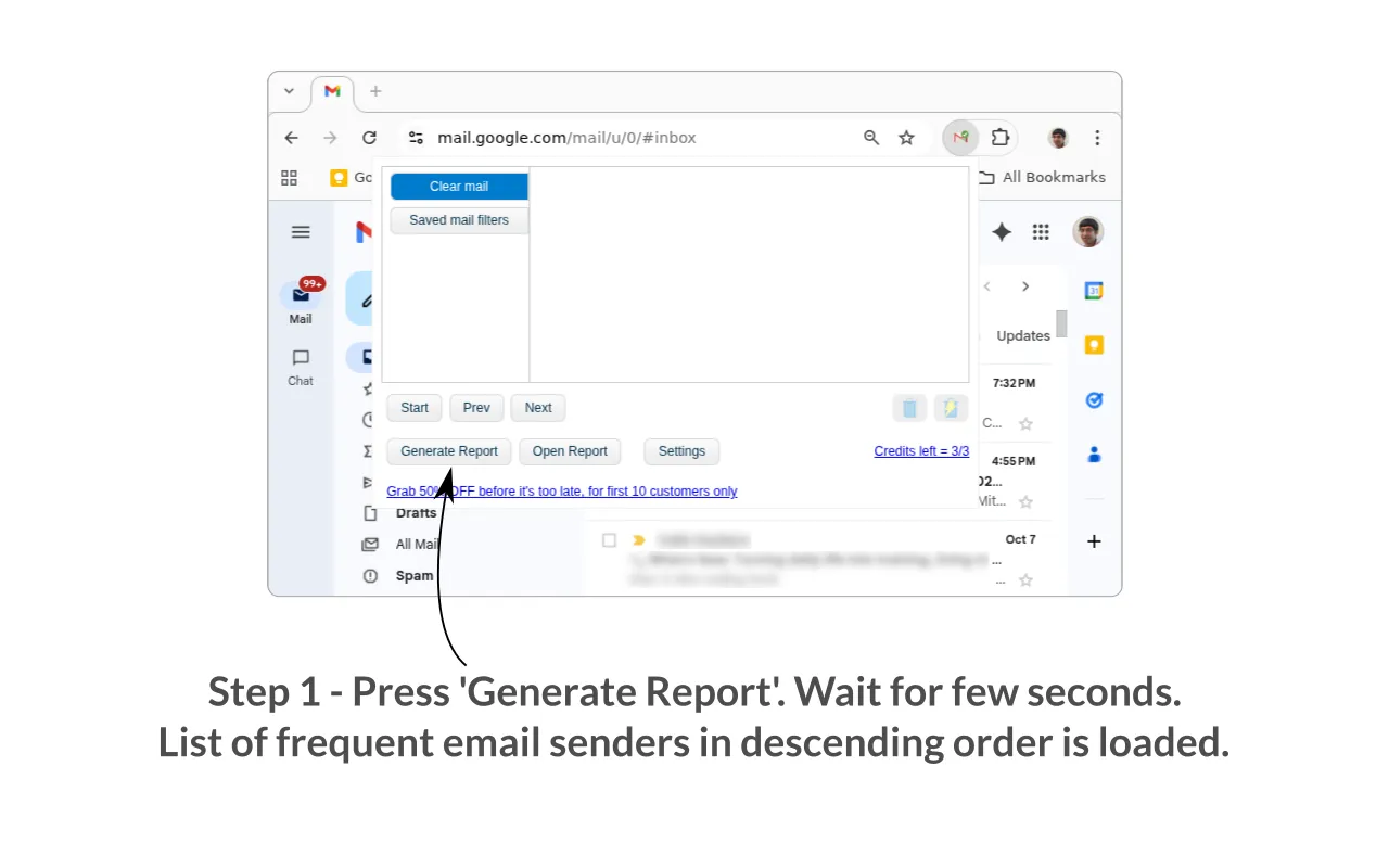 Screenshot of Clear Mail for Gmail