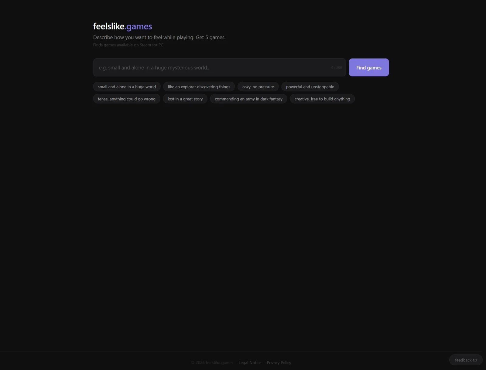 Screenshot of Feelslike.games