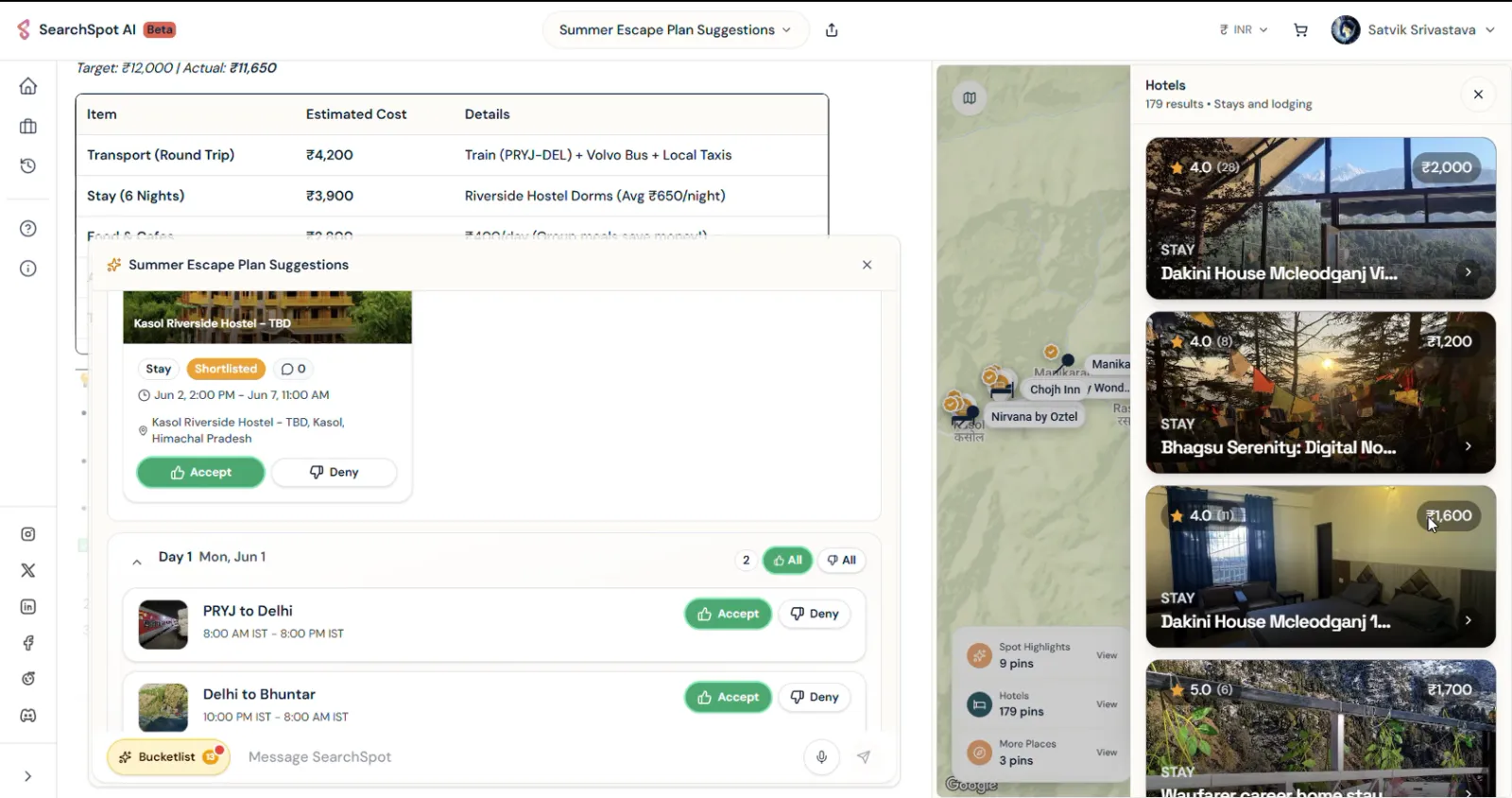 Screenshot of SearchSpot AI