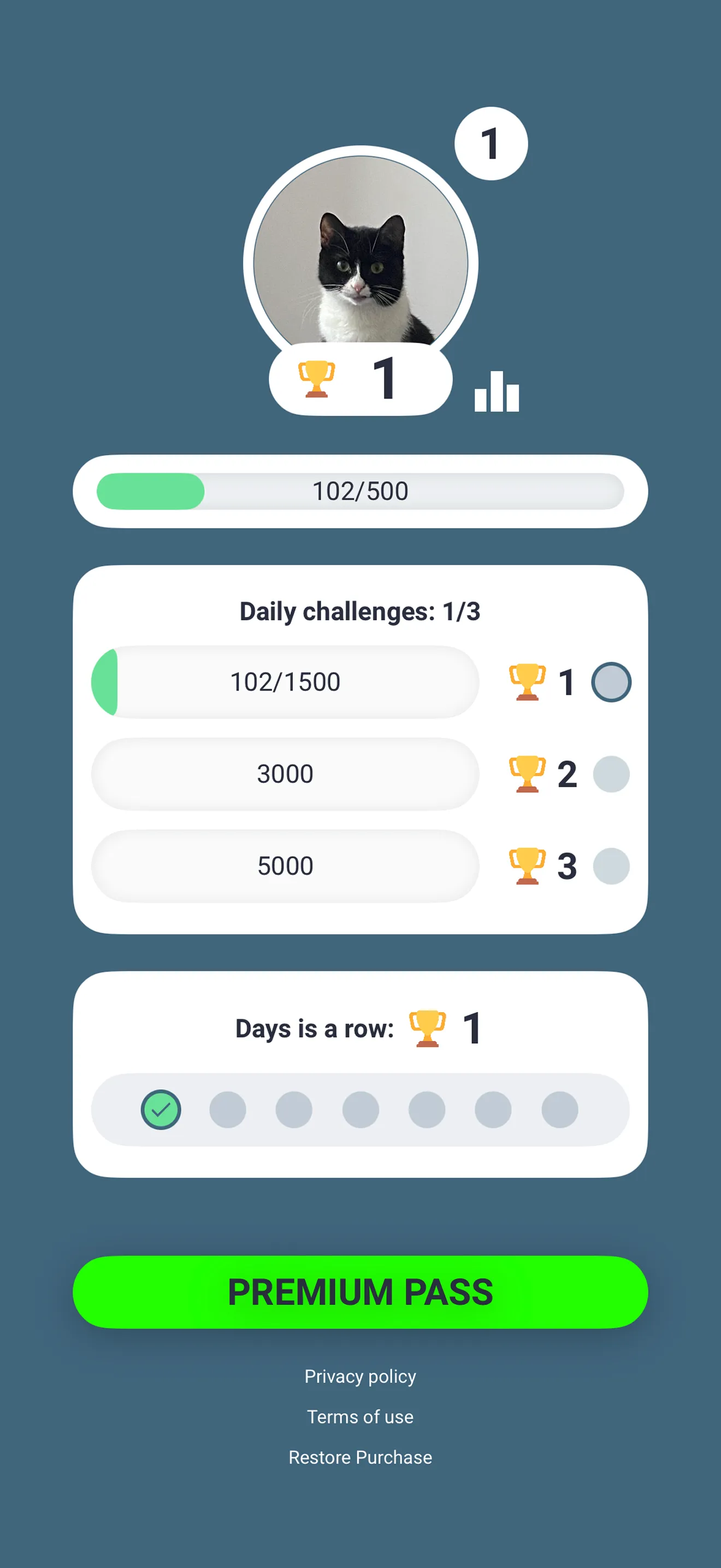 Screenshot of Step Counter Game - WalKing